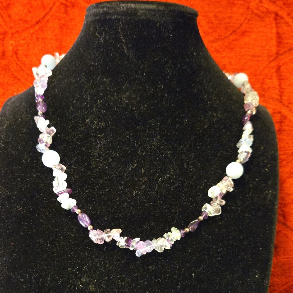 Multistone Bead & Chip Necklace